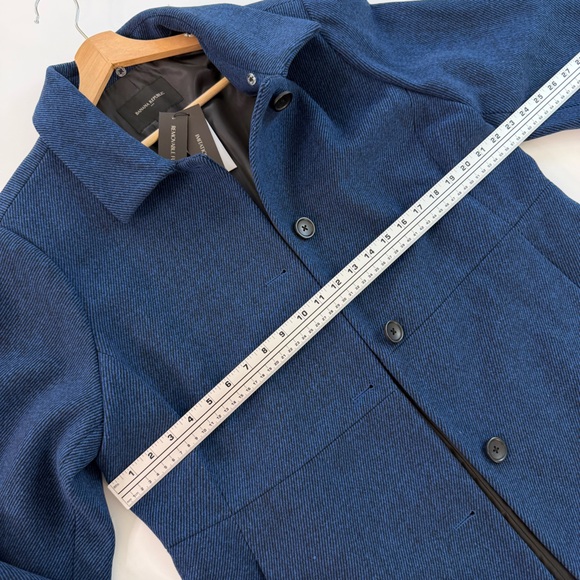 Banana Republic Coat Womens XL Tailored Overcoat Blue Three Button Lined New - Picture 9 of 12